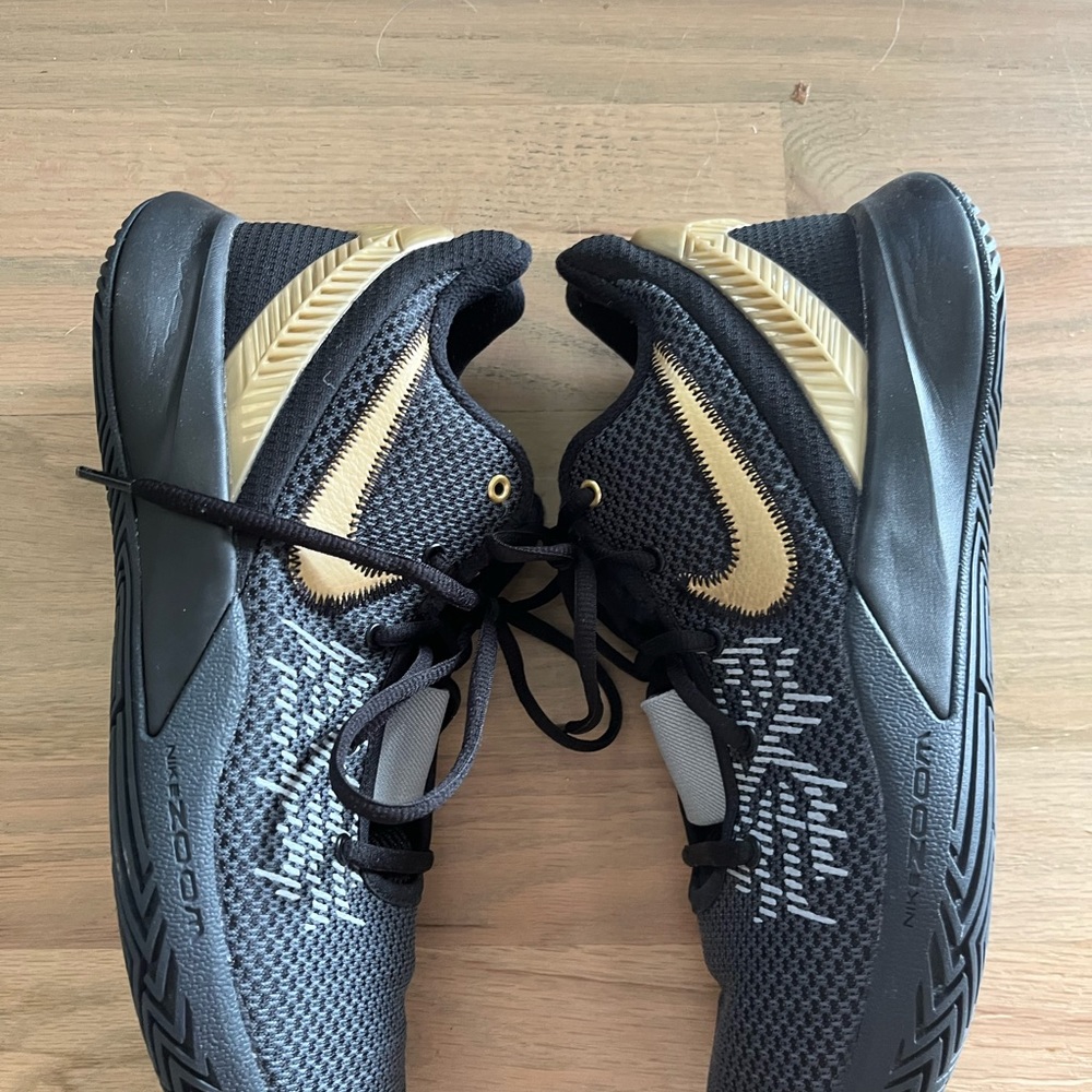 Nike black Kyrie flytrap 2 shoes gold swoop